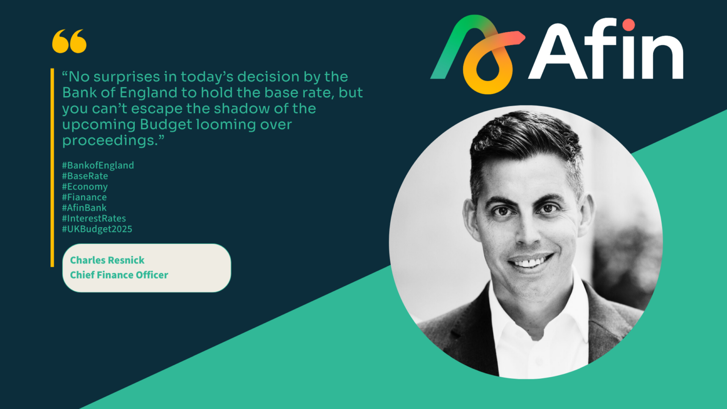 Afin Bank’s CFO comments on the Bank of England’s November base rate